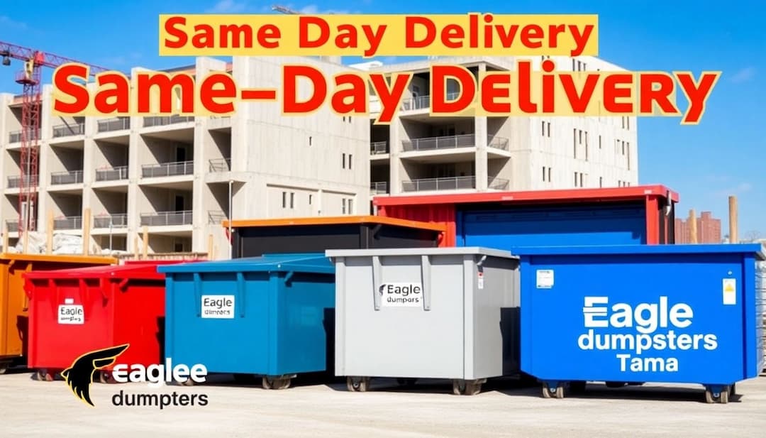 Dumpster rental truck and container