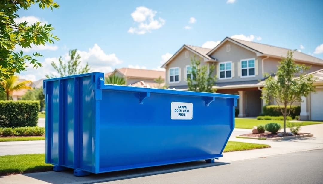 Roll-off dumpster on an Illinois property