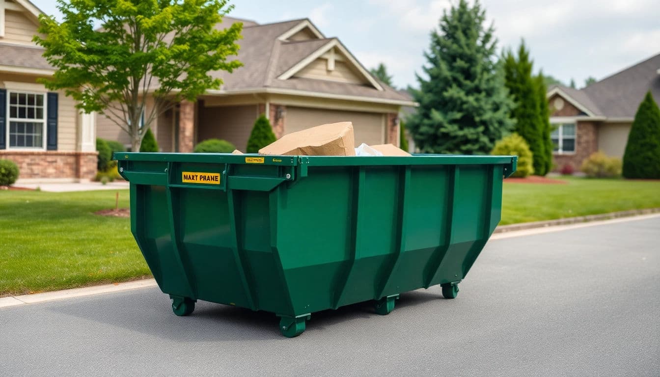 Large roll-off dumpster on a work site
