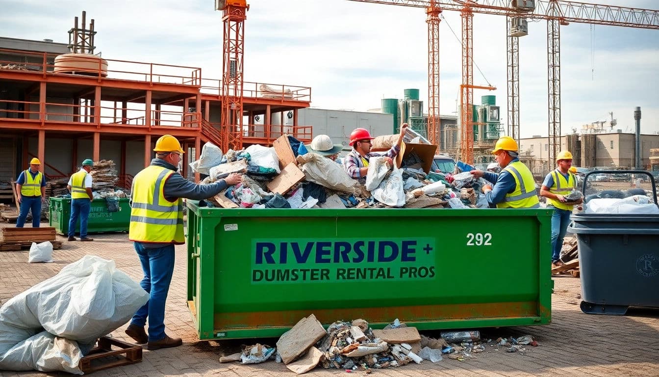 Roll-off dumpster delivered to a residential driveway